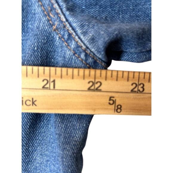 Fashion Nova Itz Fray Fray Jacket Medium Blue Wash size 1X Distressed Destroyed - Picture 11 of 13